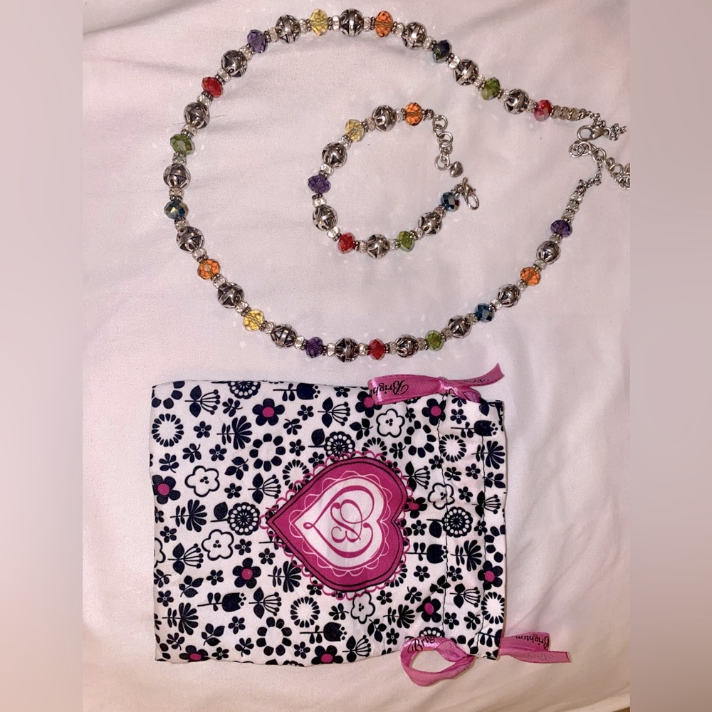 Brighton Silver Beaded Necklace and matching Bracelet